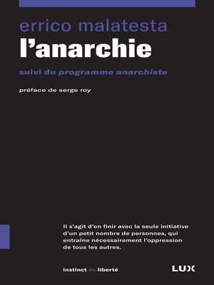 cover image of L'anarchie